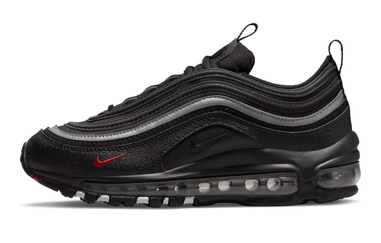 Кроссовки Nike NikeAir Max 97 PU GS (черно-серо-красные)