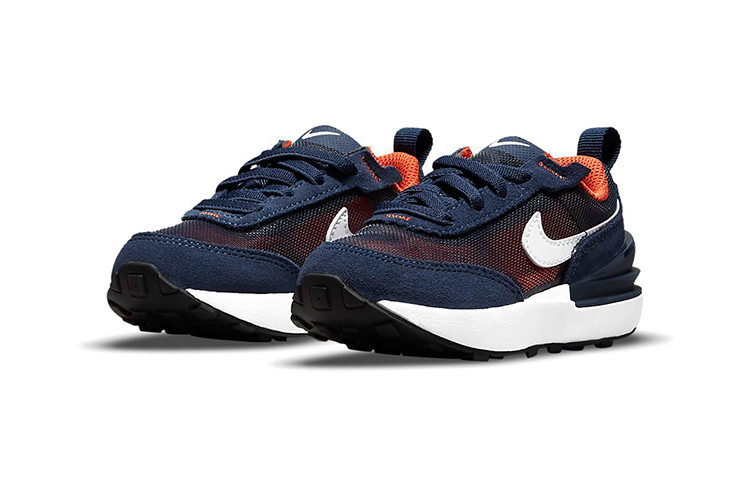 Детские кроссовки Nike Waffle One (сине-оранжевые) — фото 4