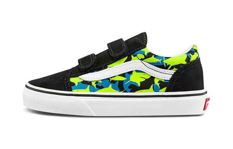 Детские кеды Vans (черно-зелено-синие)