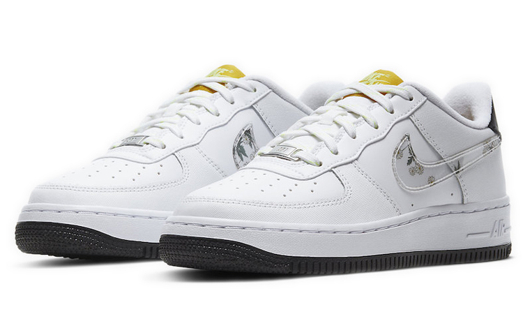 Кеды Nike NikeAir Force 1 "Daisy Pack" GS (бело-желтый) — Белыйжёлтый — фото 4