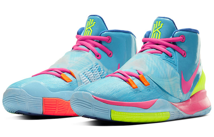 Кроссовки Nike NikeKyrie 6 "Pool” GS (сине-розовые) — Синийрозовый — фото 3