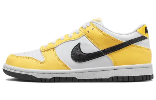 Nike Dunk Leather Slip Resistant Abrasion Resistant Low top Skateboard Shoes Yellow White Unisex