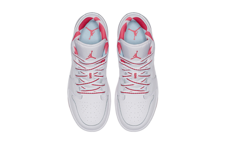 Кроссовки Jordan Air Jordan 1 Low TOPAZ MIST (бело-красные) — Красный / белый — фото 6