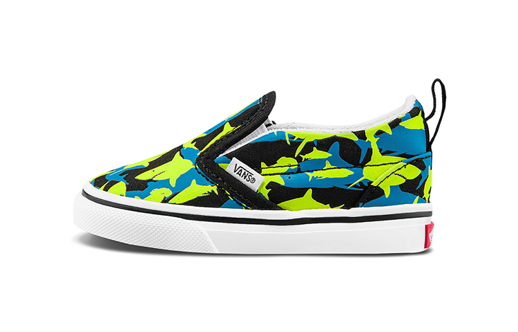 Детские кеды Vans Slip-On (сине-зелено-черные)