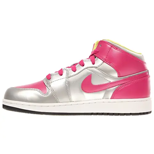 Jordan 1 Mid Metallic Silver Fusion Pink