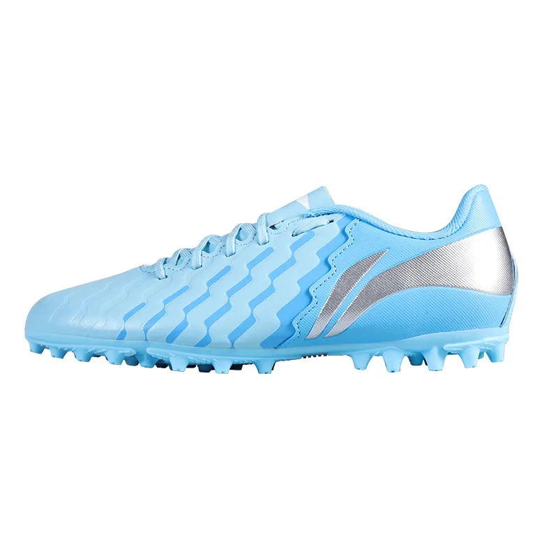 Li Ning YOUNG Slip Resistant Cushioning Abrasion Resistant Breathable Low top Soccer Shoes Xinjiang Blue Kids'