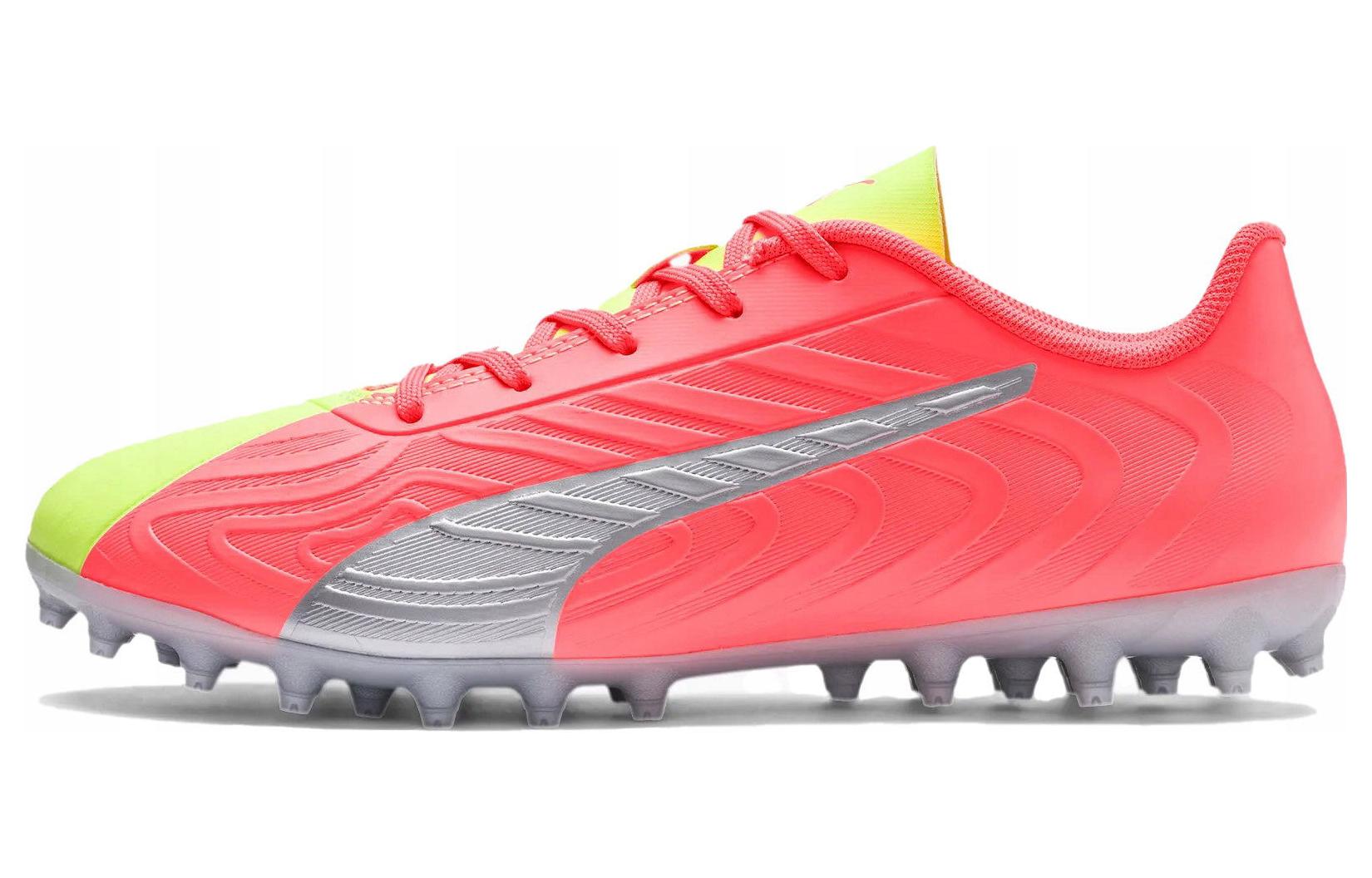 Детские бутсы PUMA One 20.4 MG/TF (розово-зеленые)