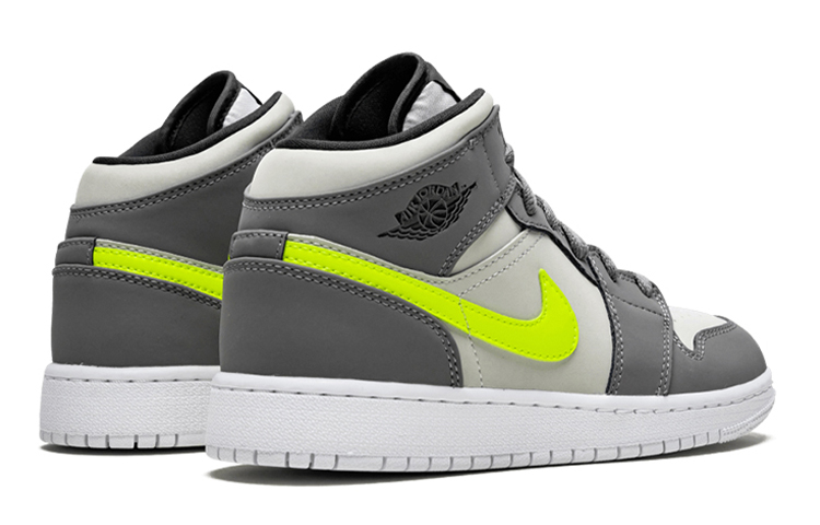 Кеды Jordan Air Jordan 1 Mid (зелено-серо-черный) — фото 5