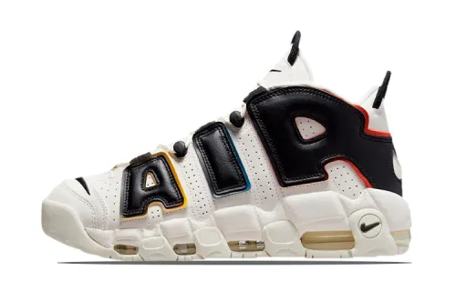 Nike Air More Uptempo Teenagers Basketball Shoes Women's Mid Top White/Black