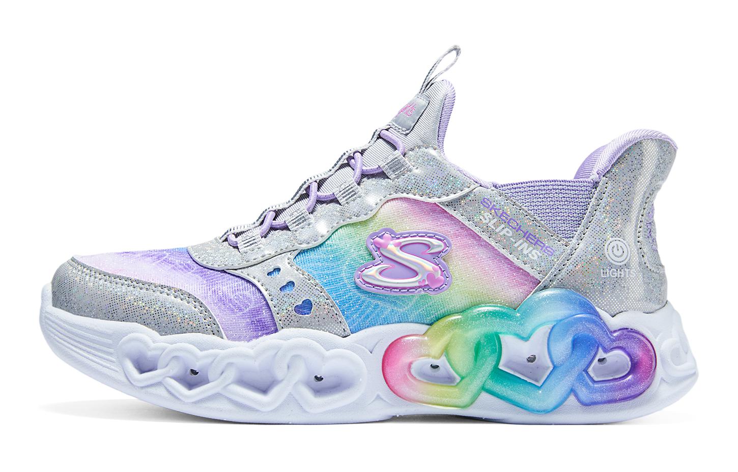 Детские кроссовки Skechers Slip-Ins (серебристые)