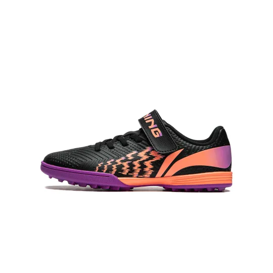 Li Ning YOUNG Synthetic Leather Casual Low top Kids' Soccer Shoes Black Kids'