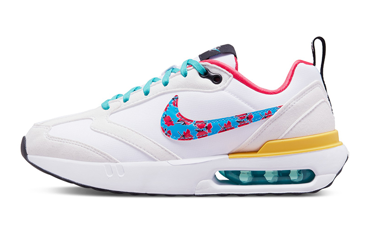 Nike Air Max Dawn comfortable and casual fabric leather lightweight GS low top air cushion running shoes white yellow pink same style for men and women