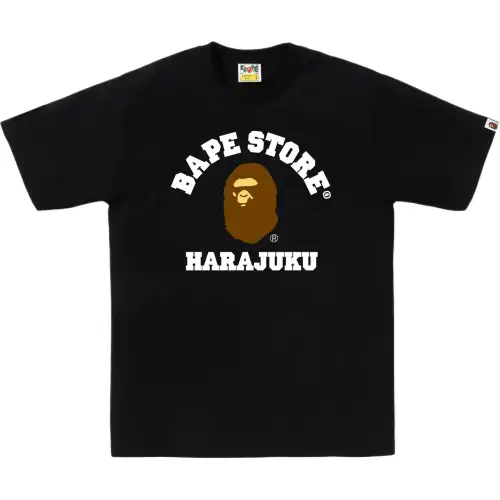 A BATHING APE Store limited series SS26 Japanese limited series Harajuku Academy ape head round neck short-sleeved T-shirt, same style for men and women