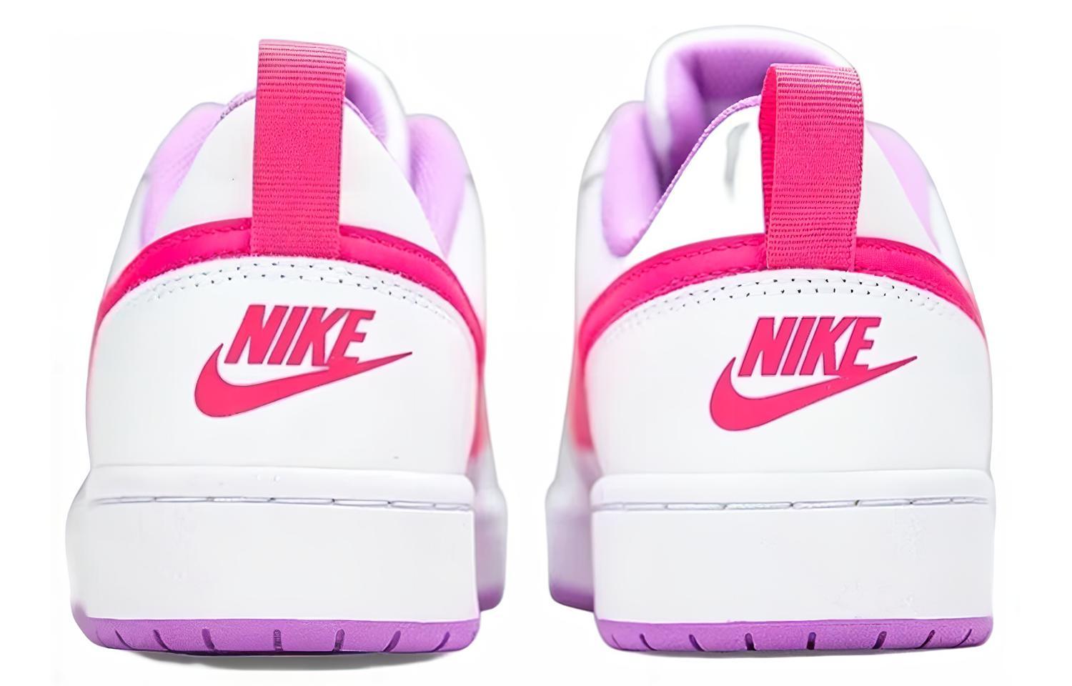Кеды Nike NikeCourt Borough 2 Low 2 (бело-розово-фиолетовые) — Белый / розовый / фиолетовый — фото 7