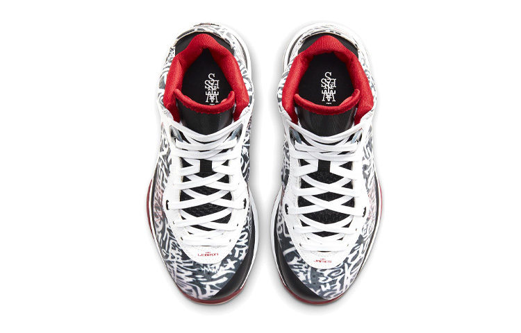 Кроссовки Nike NikeLebron 8 Graffiti GS (красный / черный / белый) — Красный / чёрный / белый — фото 6