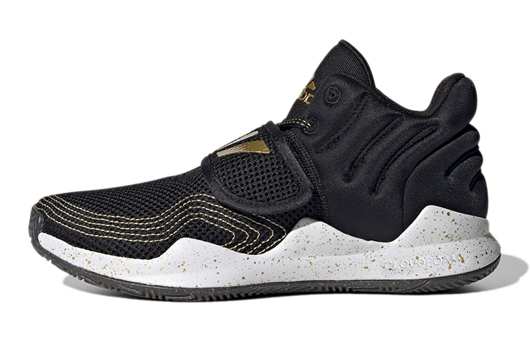 Детские кроссовки adidas Deep Threat Primeblue J (черно-золотые)