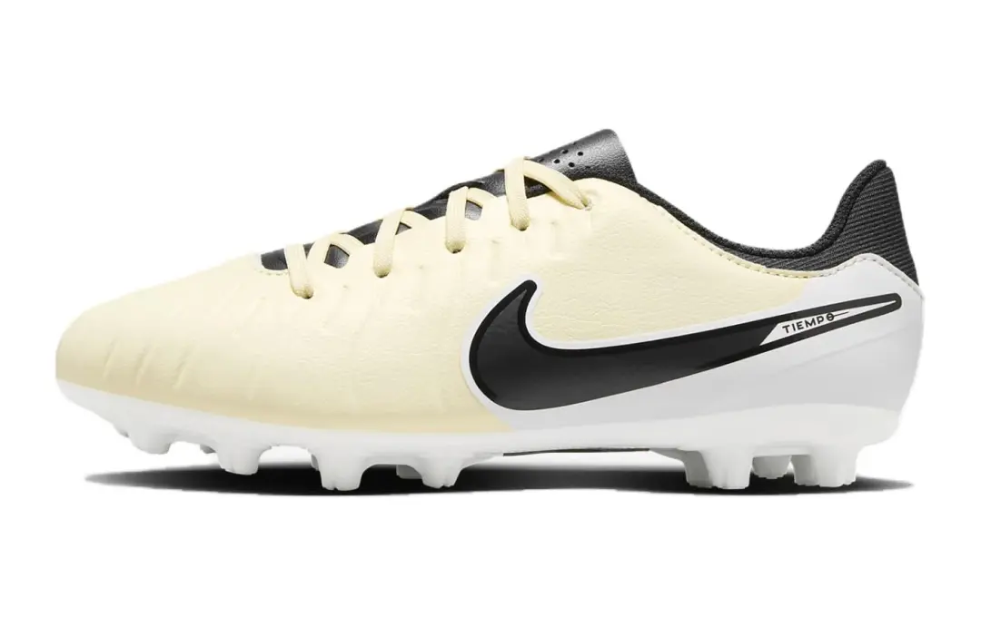 Nike Tiempo Legend 10 Junior Slip Resistant Abrasion Resistant Low top Kids' Soccer Shoes Yellow Black Unisex