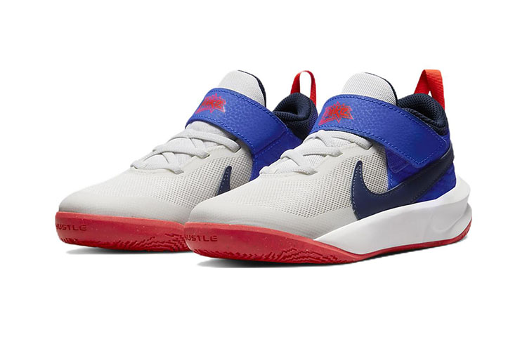 Детские кроссовки Nike Team Hustle D 10 (серо-синие) — фото 5