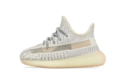 Adidas originals Yeezy Boost 350 V2 Lundmark laces reflective version non-slip wear-resistant low-cut sports and casual shoes sesame color infants and toddlers