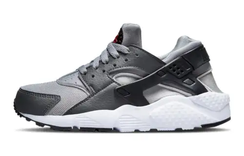 Nike Huarache Run Cushioning Abrasion Resistant Low top Running Shoes Gray White Silver Unisex