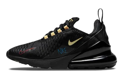 Nike Air Max 270 Low top Running Shoes Black Gold Unisex