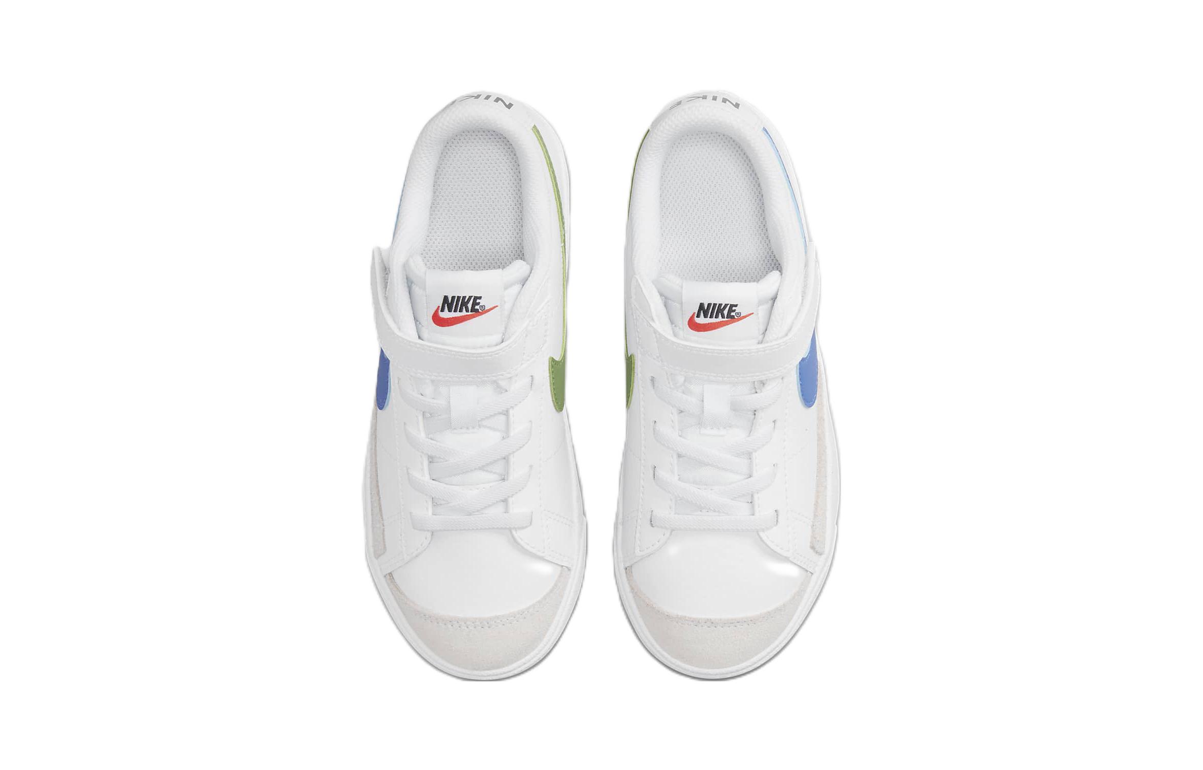Детские кеды Nike Blazer 77 (синий / белый / зеленый) — Синий / белый / зелёный — фото 6