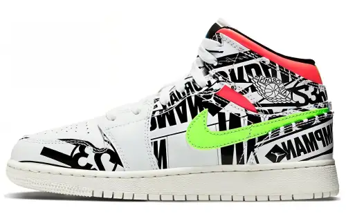 Jordan 1 Mid GS All Over Logos