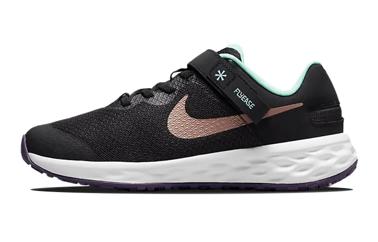 Nike Revolution 6 FlyEase GS 'Black Metallic Red Bronze'