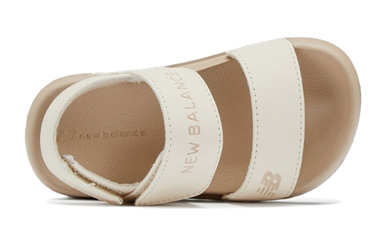 Детские сандалии New Balance Nclay (бежево-белые) — Бежевыйбелый — фото 7