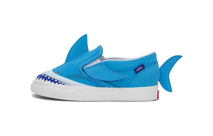 Детские слипоны Vans V (сине-белые)