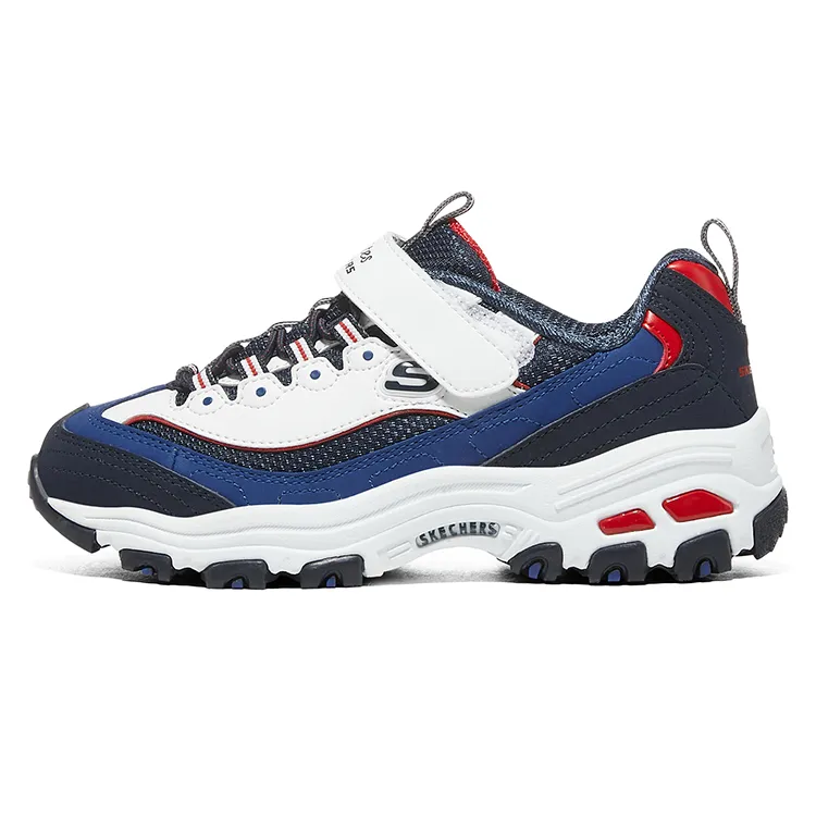 Skechers Cushioning, Wear Resistant Chunky Sneakers White/Blue Teenagers