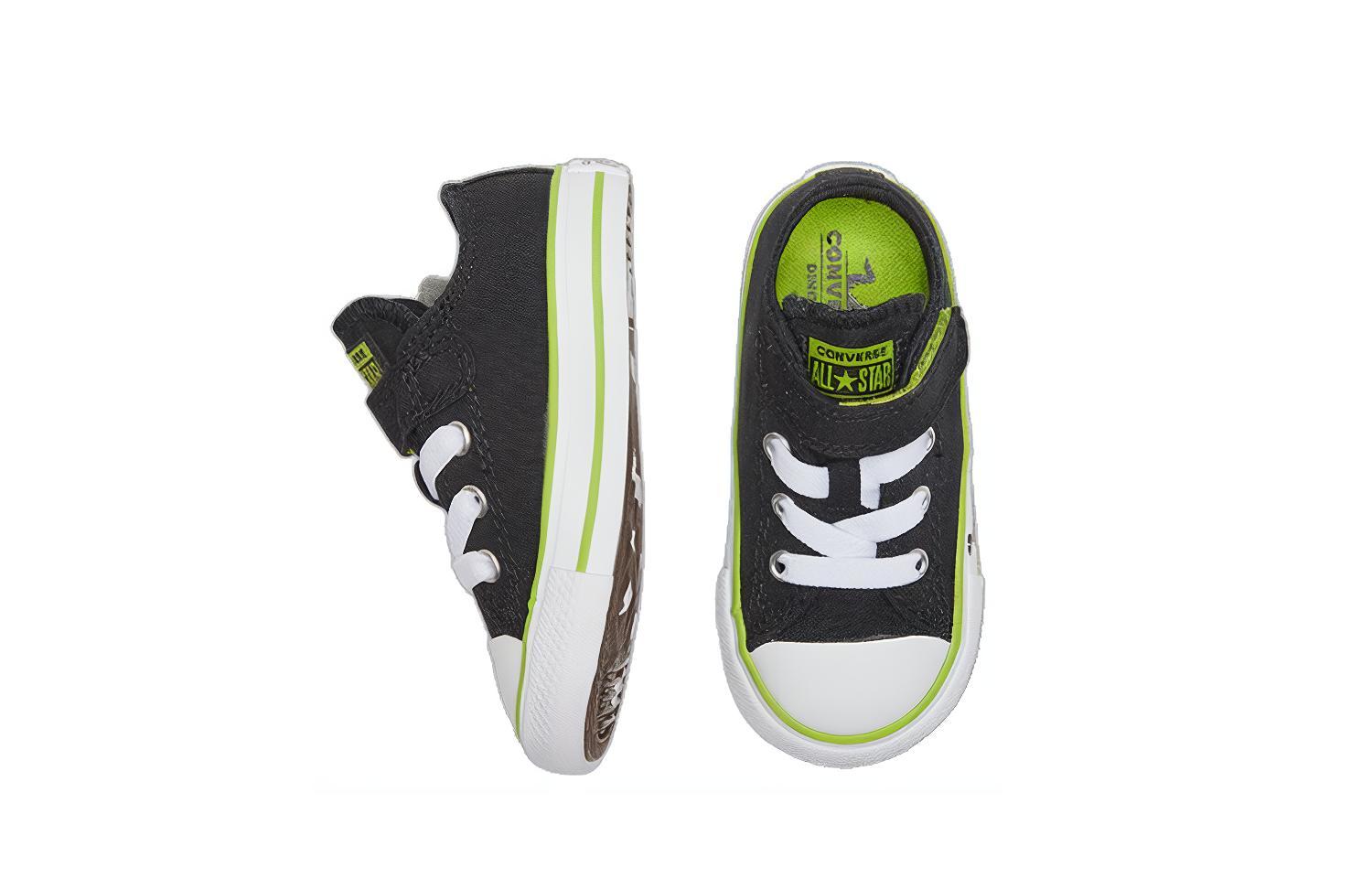 Детские кеды Converse Chuck Taylor All Star Infant Dinoverse Hook and Loop (черно-зеленые) — Чёрныйзелёный — фото 4