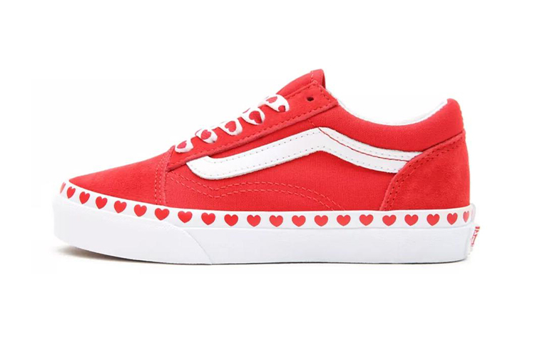 Детские кеды Vans Old Skool (бело-красные)