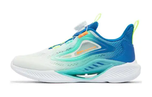 Xtep Hydrogen Wind 3.0 lace-free rotary buckle technology shock-absorbing and breathable low-top running shoes white and blue