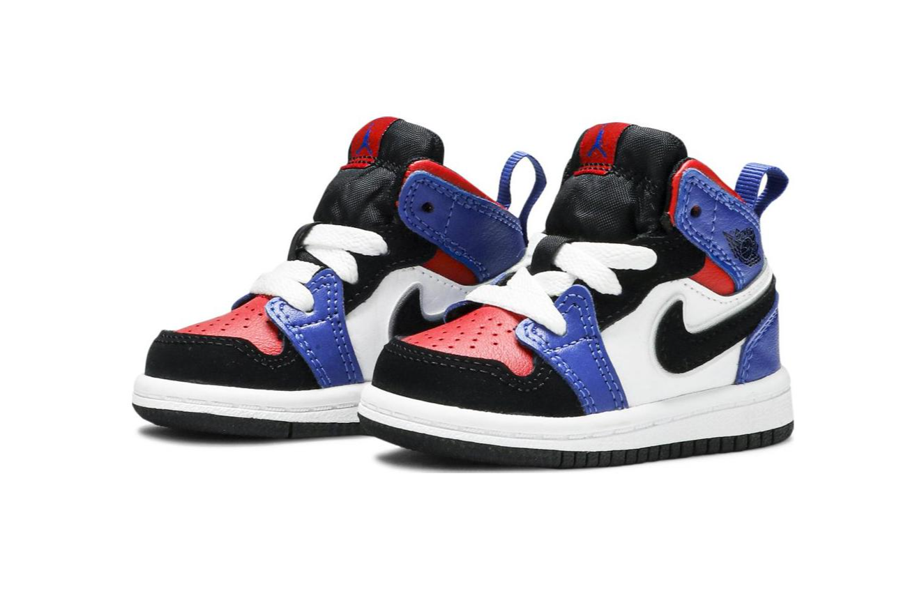 Детские кроссовки Jordan Air Jordan 1 Mid Top 3 (красный / синий) — фото 4