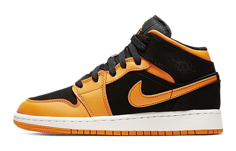 Кеды Jordan JordanAir Jordan 1 Mid (черно-оранжевые) — фото 1