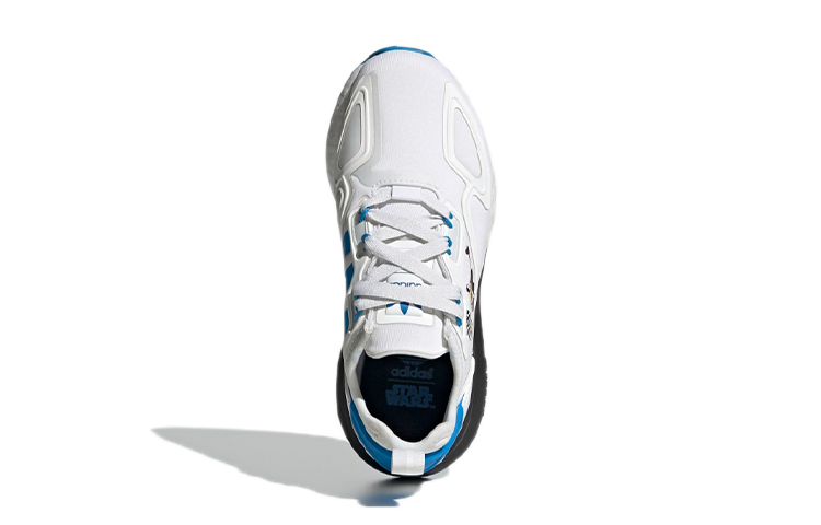 Детские кроссовки adidas originals ZX 2K Boost Star Wars J (бело-сине-черные) — фото 6