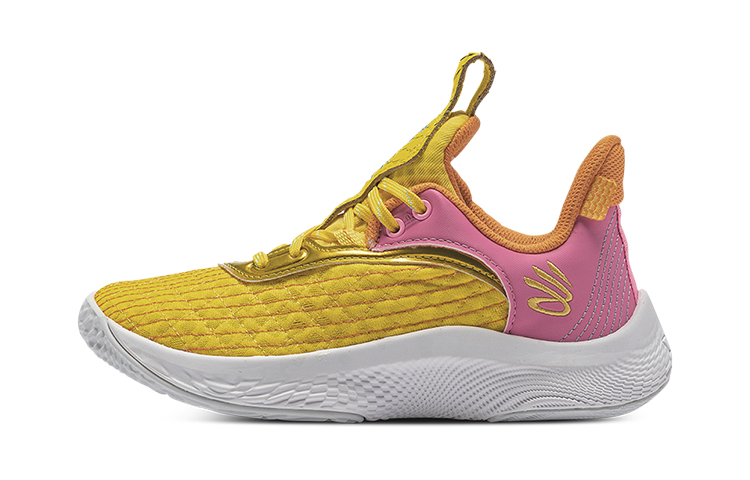 SESAME STREET/Sesame Street x Under Armor Curry 9 fabric wear-resistant low-top practical basketball shoes lemon color for children and middle-aged children