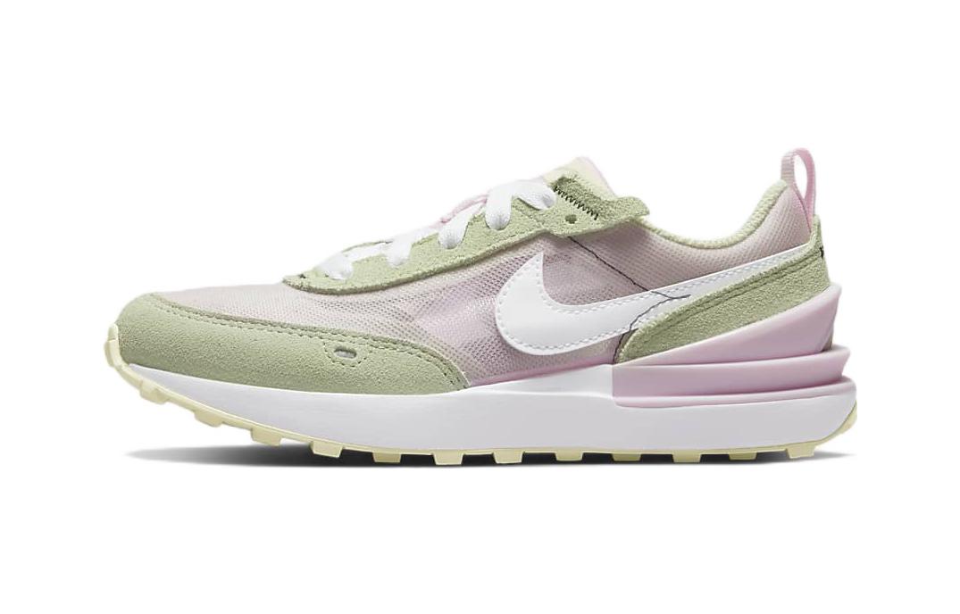 Детские кроссовки Nike Waffle One (розово-зеленые)