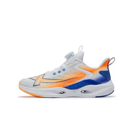 Xtep Hydrogen Wind 8.0PRO Feixuan Technology Hydrogen Rebound Wear-Resistant Lightweight Shock Absorption Anti-Slip Low-top Running Shoes Classic White Fluorescent Bright Orange Children's Style