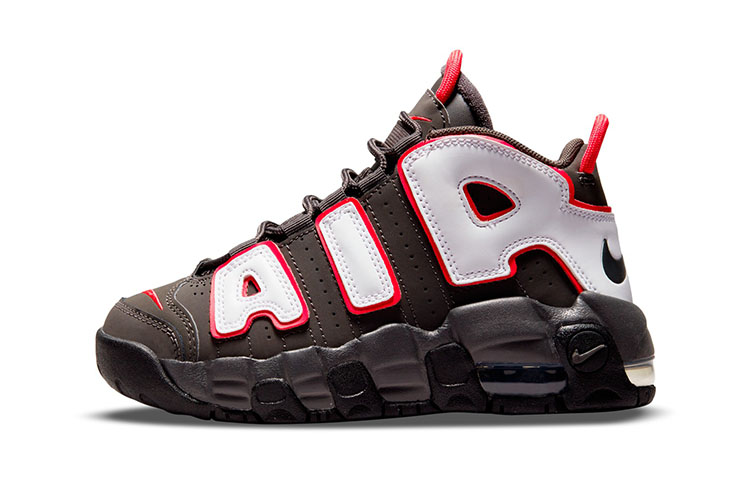 Детские кроссовки Nike Air More Uptempo Air (коричнево-бело-красные)