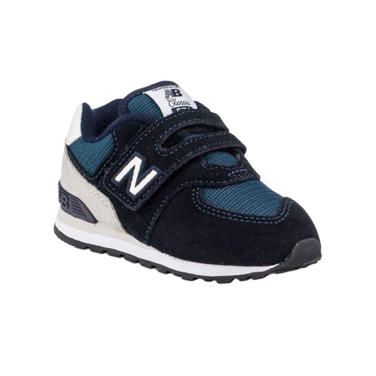 Детские кроссовки New Balance 574 (черно-зеленый) — Чёрный / зелёный / белый — фото 5