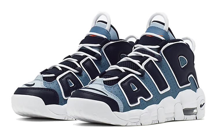 Унисекс кроссовки Nike Air More Uptempo 96 Denim (черно-сине-белые) — фото 5