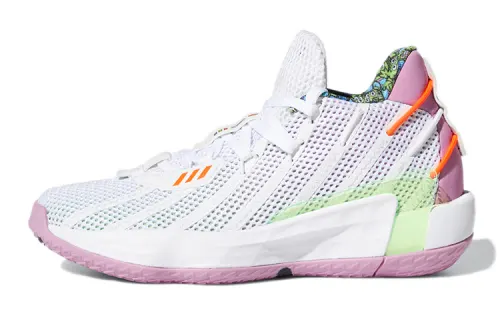 Toy Story x adidas D lillard 7 Buzz Lightyear J Lillard Toy Story joint anti-kick shock absorption low-top practical basketball shoes purple pink youth