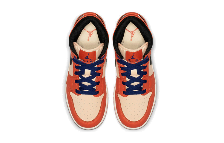 Кроссовки Jordan JordanAir Jordan 1 Mid GS (белый / синий / оранжевый) — фото 6