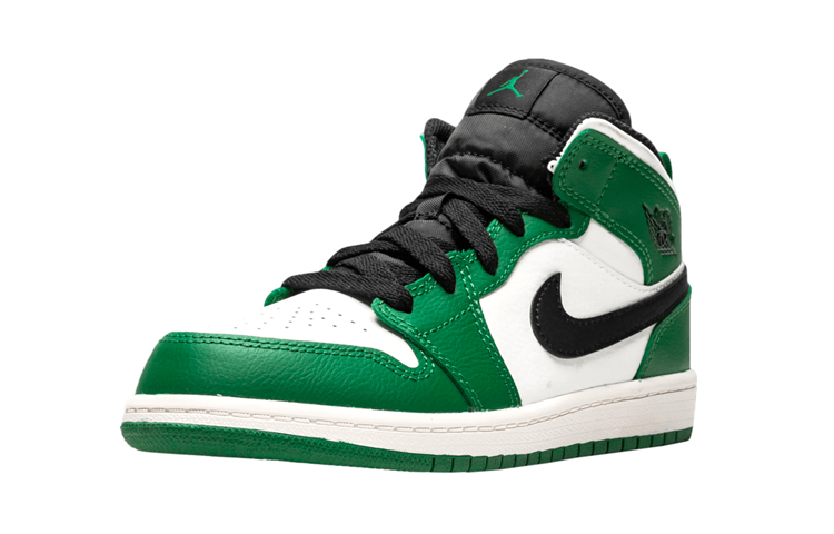 Кроссовки Jordan Air Jordan 1 Mid SE (бело-зеленые) — Белыйзелёный — фото 6