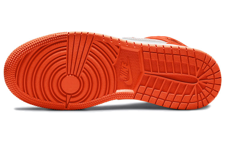 Кроссовки Jordan Air Jordan 1 Mid (бело-оранжевые) — фото 10