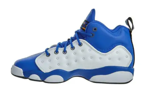 Jordan Jumpman Team II Cushioning, Wear Resistant High top Basketball Shoes White Blue Unisex