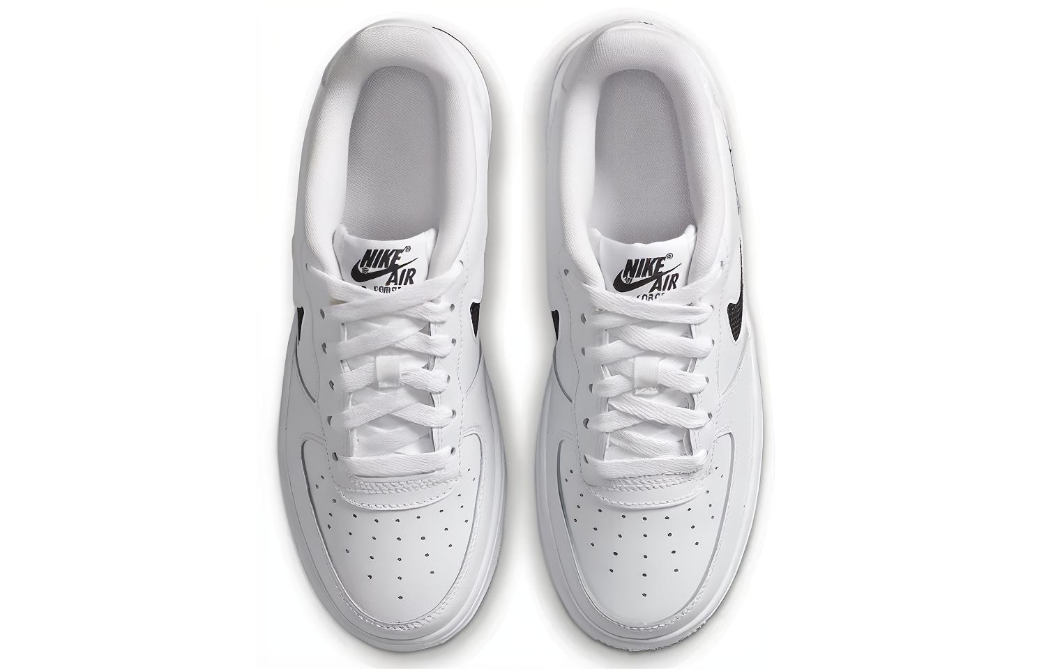 Кроссовки Nike NikeAir Force 1 07 GS (белый / черный) — Белый / чёрный — фото 6