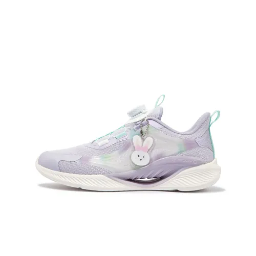 Xtep Hydrogen Wind 5.0 synthetic leather, trendy and fashionable, non-slip and wear-resistant, low-cut children's running shoes, lavender/snow purple, children's size 27-40